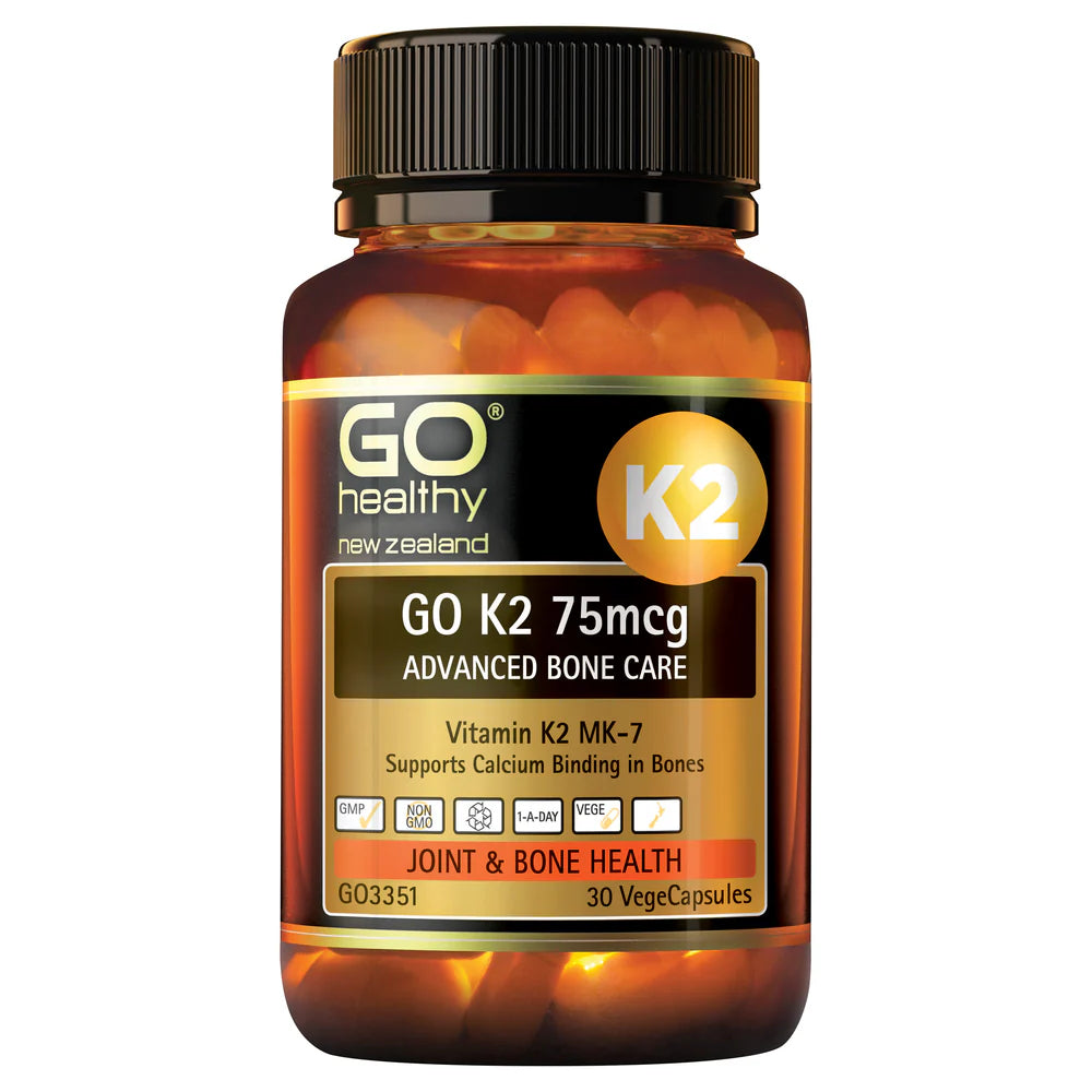 GO K2 75mcg Active Advanced Bone Care [30 Vege Capsules]