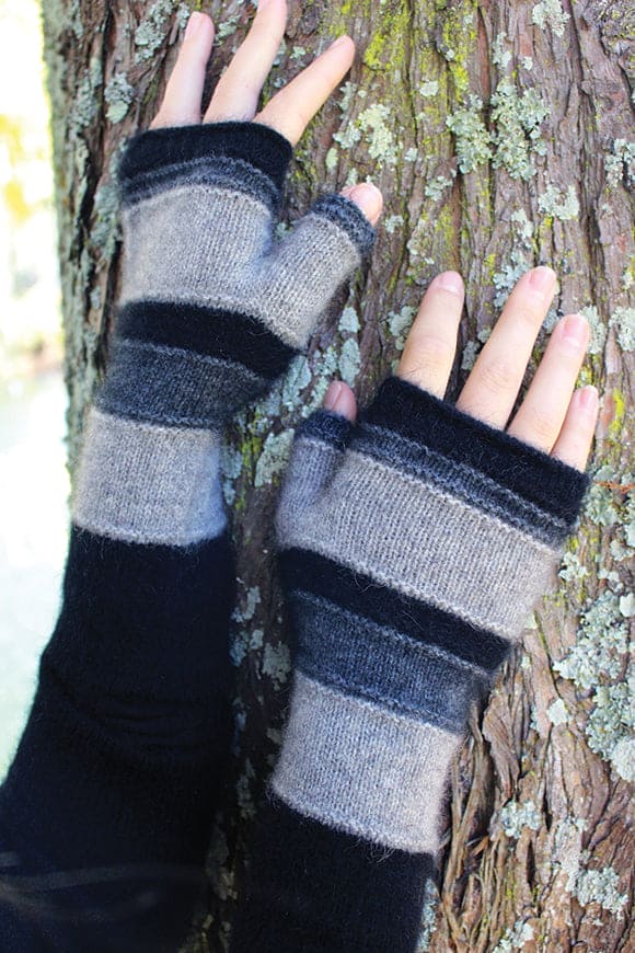 Possum Merino Taupo Fingerless Mitten [9705]