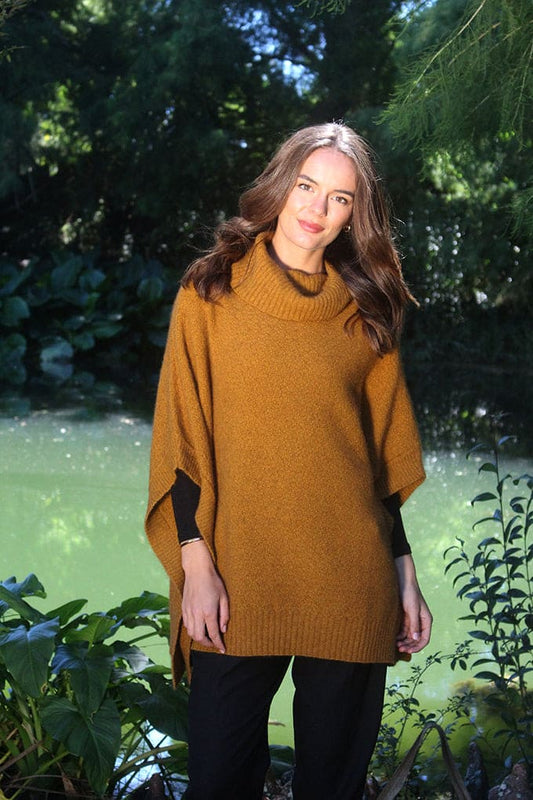 Possum Merino Lush Cowl Neck Poncho [9768]