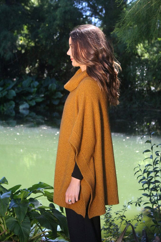 Possum Merino Lush Cowl Neck Poncho [9768]