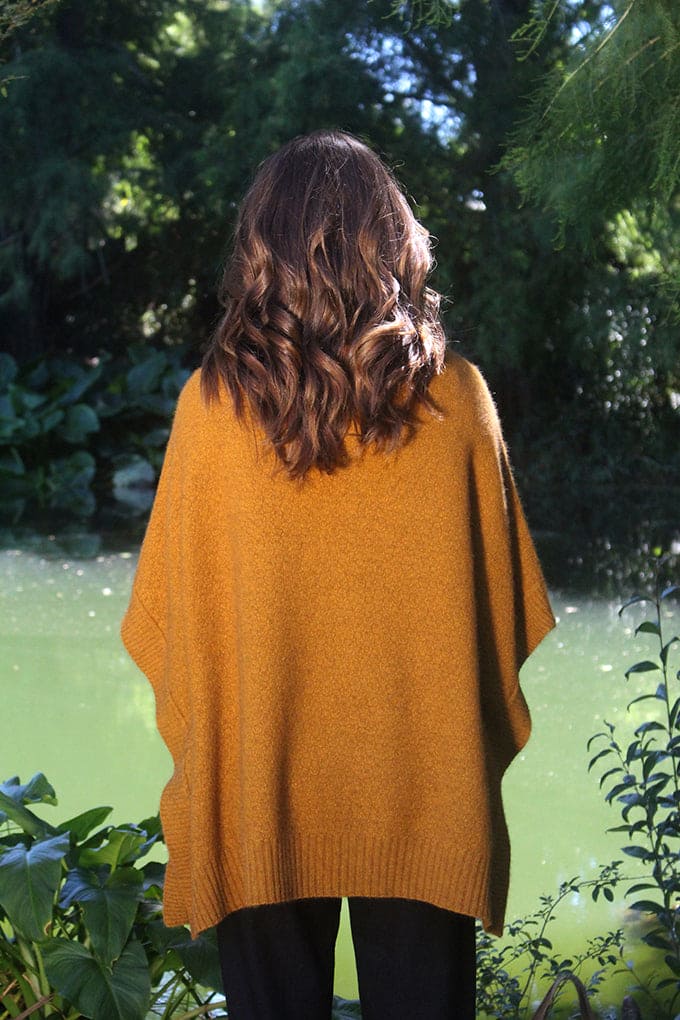 Possum Merino Lush Cowl Neck Poncho [9768]
