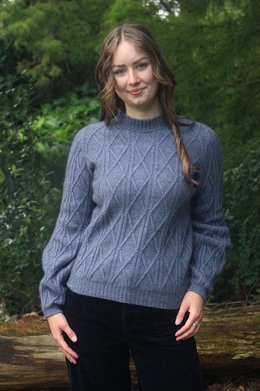 Possum Merino Cable Bell Sleeve Jumper [9778]