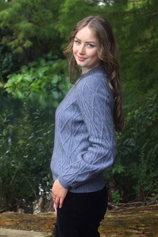 Possum Merino Cable Bell Sleeve Jumper [9778]