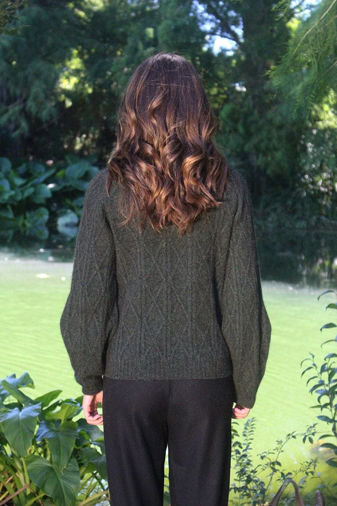 Possum Merino Cable Bell Sleeve Jumper [9778]