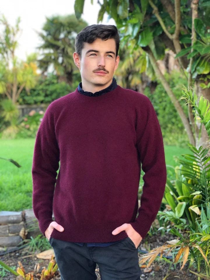 Possum Merino Men's Plain Crew Neck Jumper [9812]