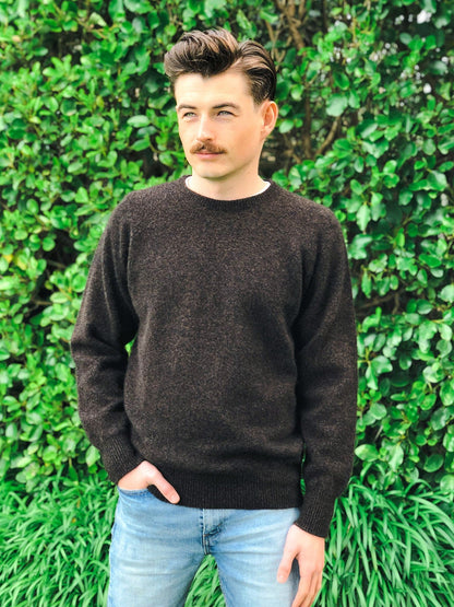 Possum Merino Men's Plain Crew Neck Jumper [9812]