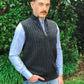 Possum Merino Men's Rib Zip Vest [9823]