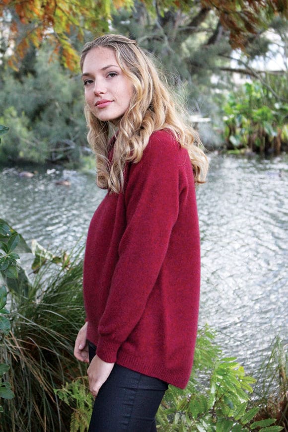 Possum Merino Curved Hem Cowl Neck Jumper [9843]