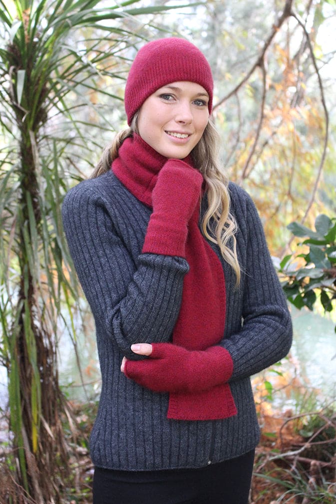 Possum Merino Plain Fingerless Mitten [9897]