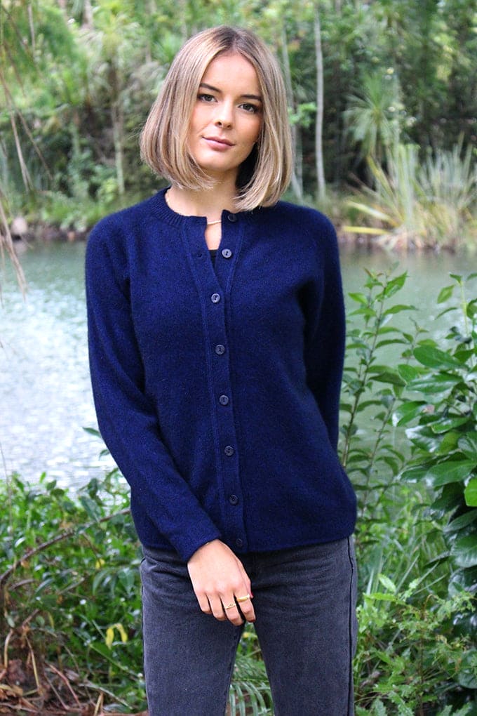 Possum Merino Plain Button Cardigan [9937]