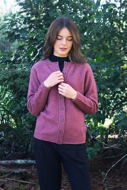 Possum Merino Plain Button Cardigan [9937]