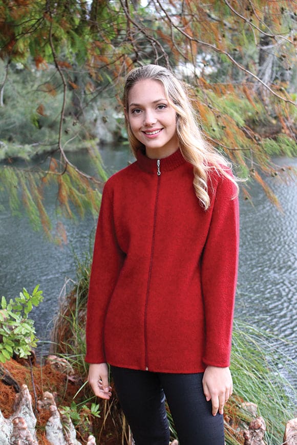 Possum Merino Plain Zip Cardigan [9963P]