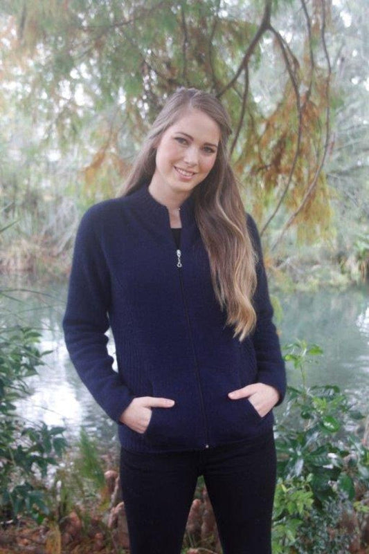 Possum Merino Rib Detail Jacket with Pockets [9975]