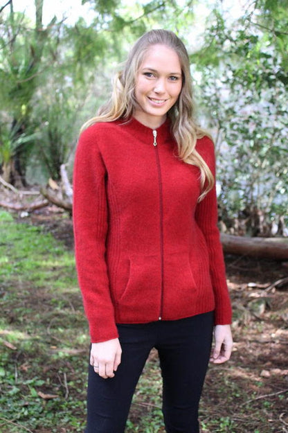 Possum Merino Rib Detail Jacket with Pockets [9975]