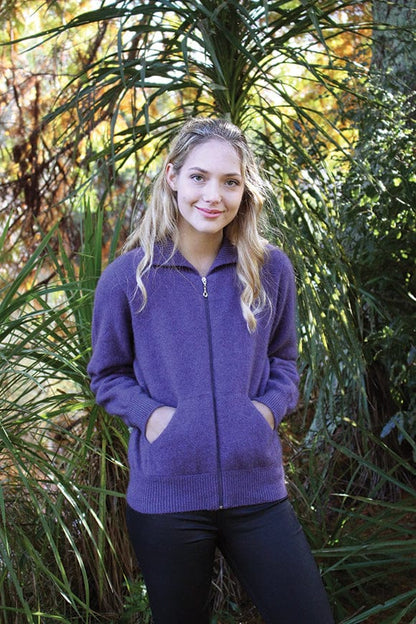 Possum Merino Plain Zip Cardigan with Pockets [9976]