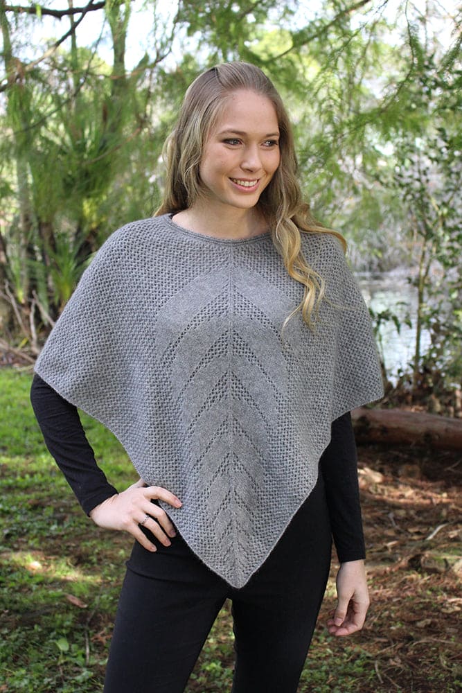 Possum Merino Lace Poncho [9980]