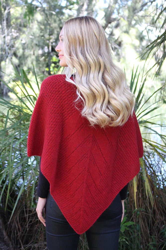 Possum Merino Lace Poncho [9980]