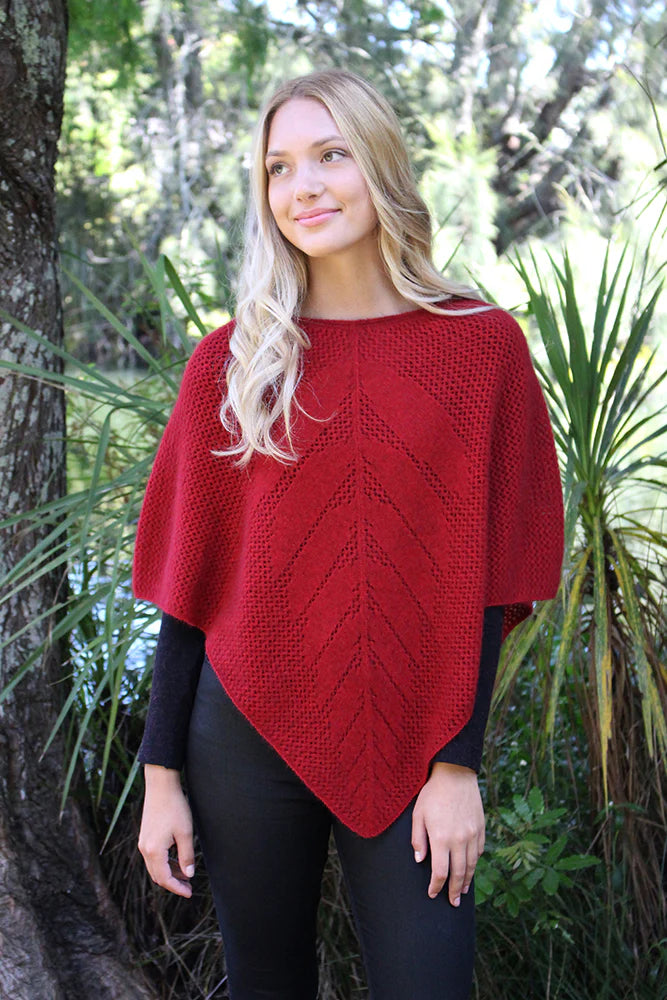 Possum Merino Lace Poncho [9980]