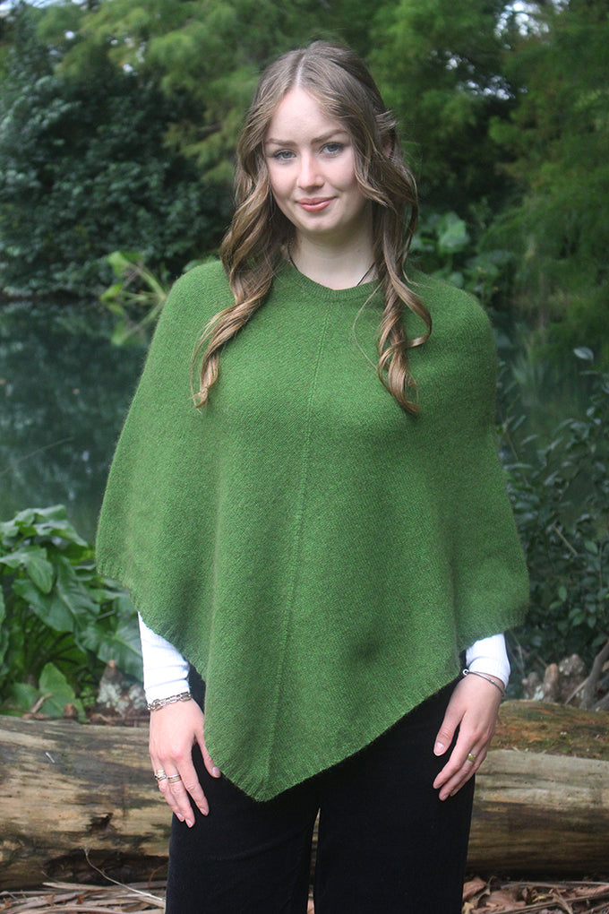 Possum Merino Plain Poncho [9982]