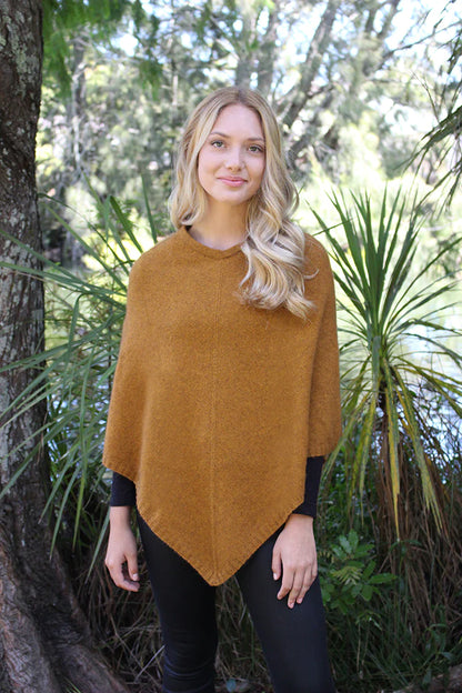 Possum Merino Plain Poncho [9982]