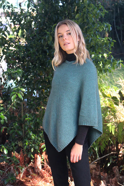 Possum Merino Plain Poncho [9982]
