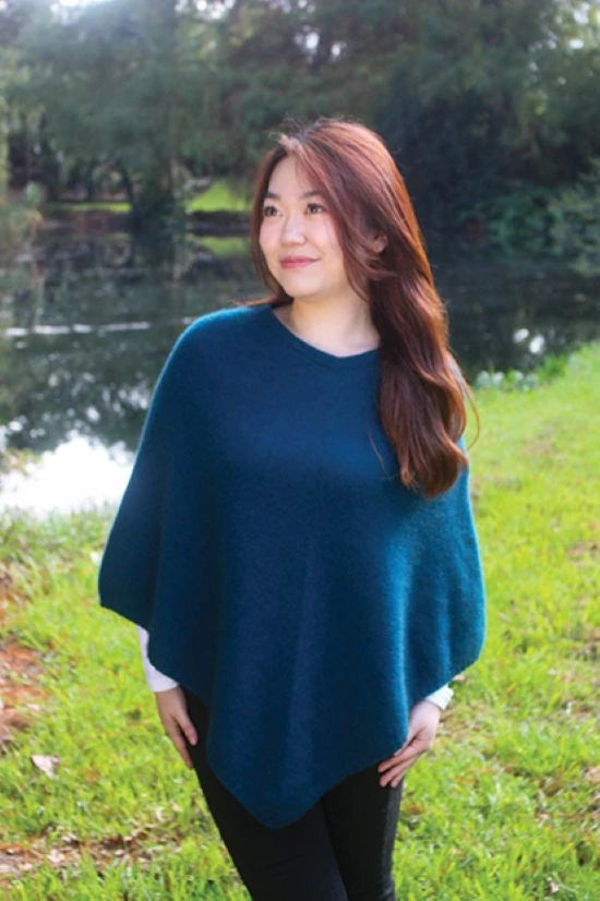 Possum Merino Plain Poncho [9982]