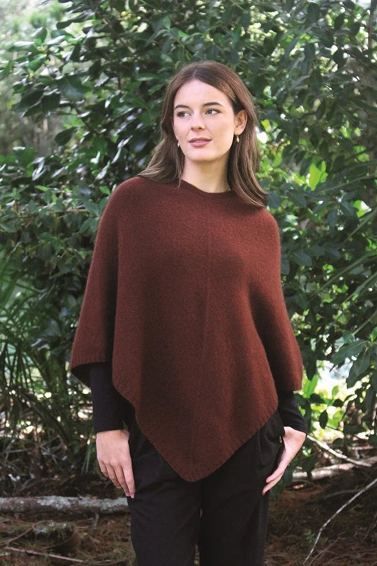 Possum Merino Plain Poncho [9982]