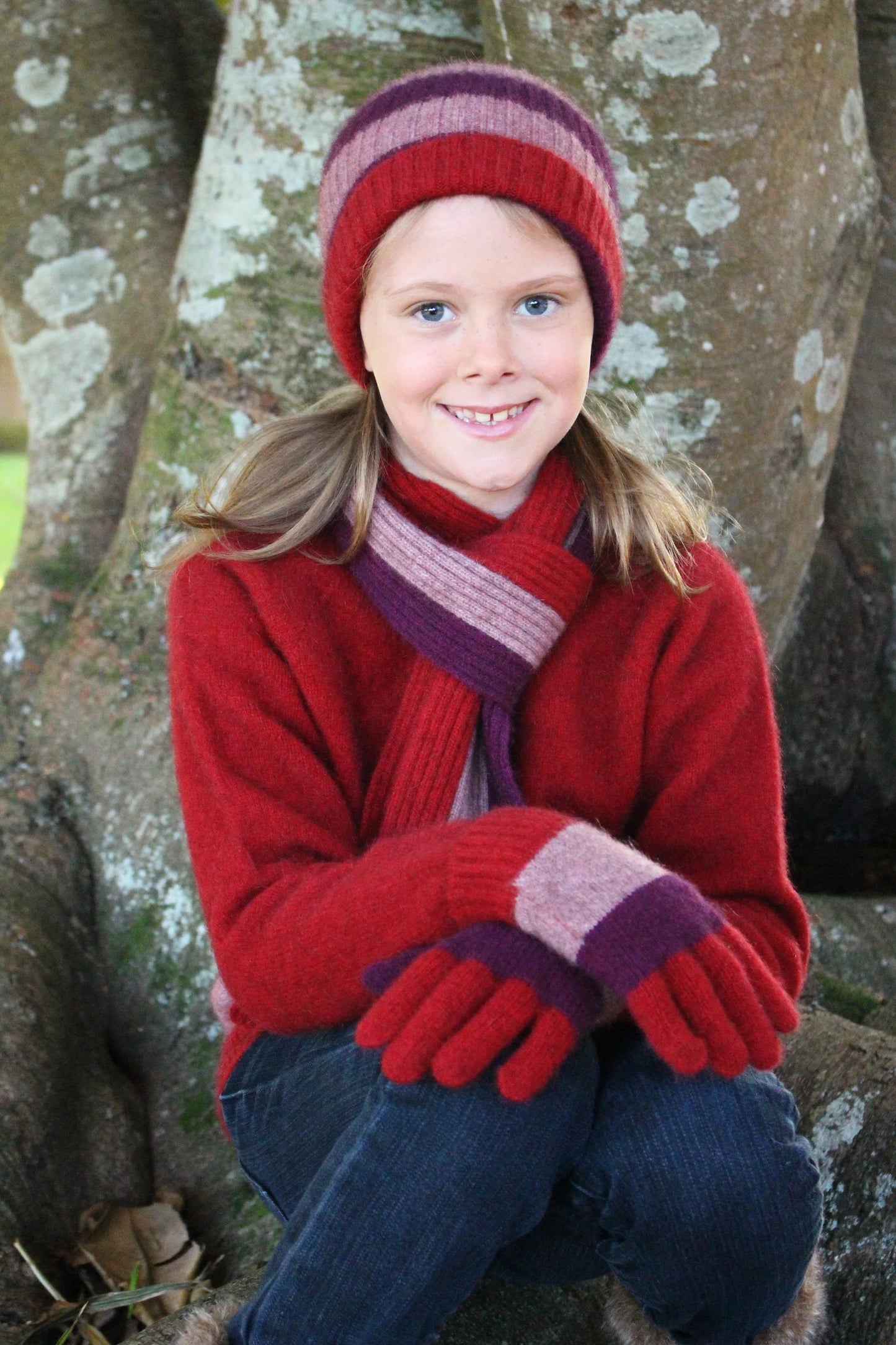 Possum Merino Child’s Stripe Glove [CK602]