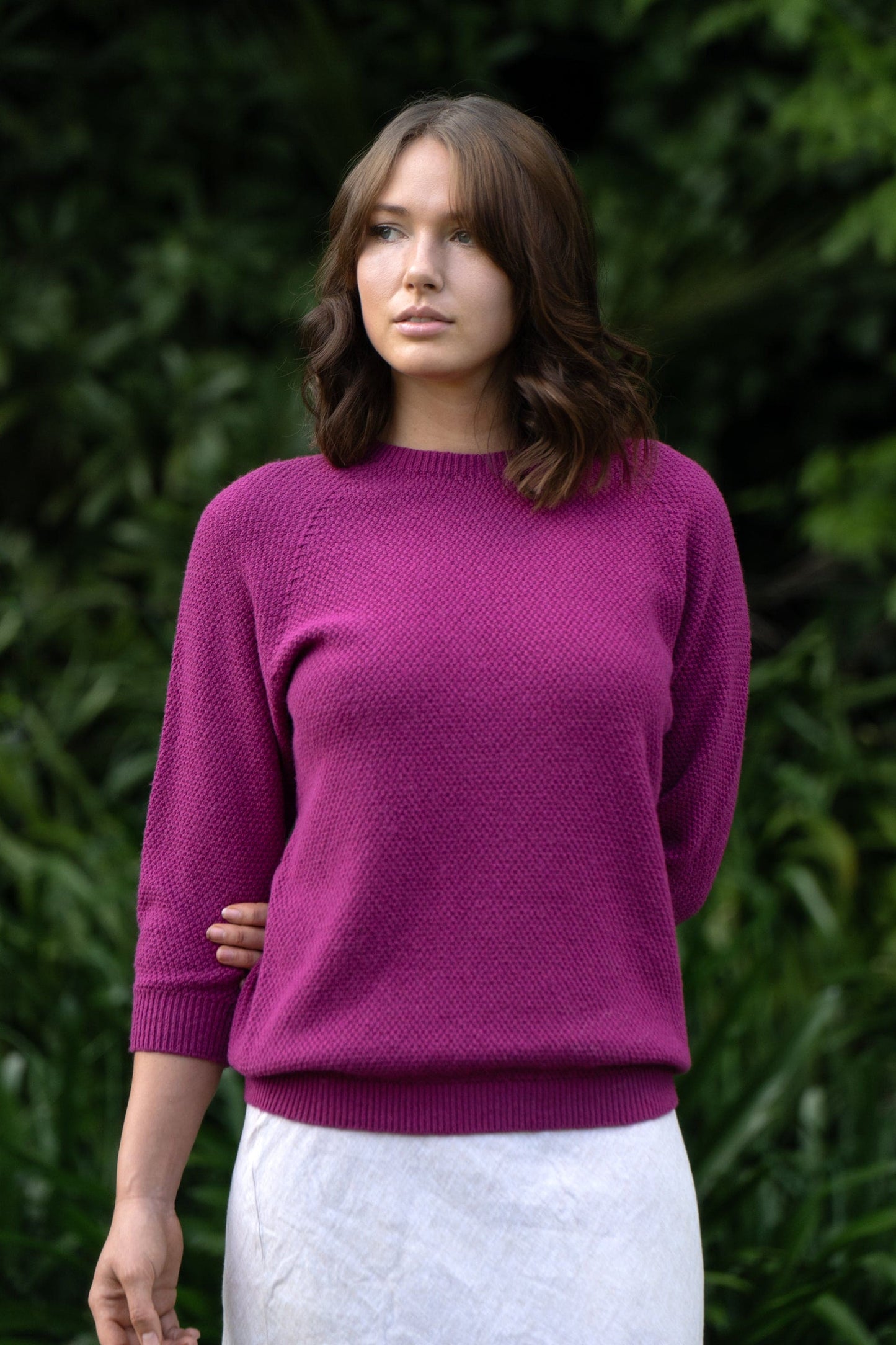 Merino + Cotton Penny Textured Jumper [CM102]