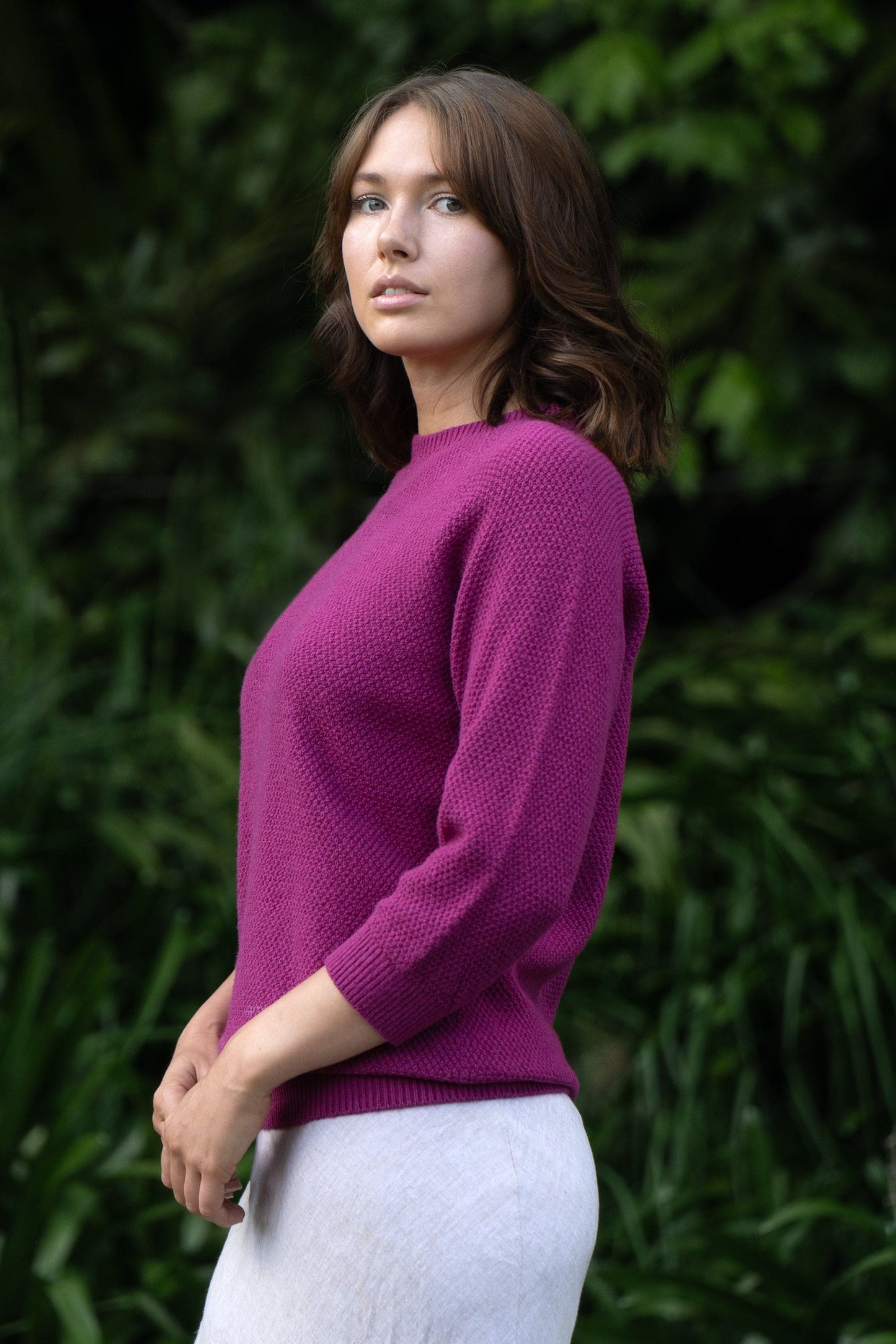 Merino + Cotton Penny Textured Jumper [CM102]