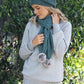 Possum Merino Cable Scarf with Pompom [9873]