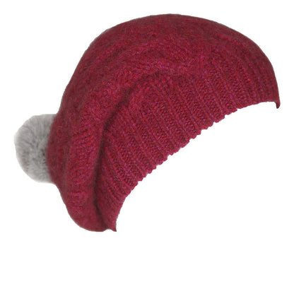 Possum Merino Cable Beanie with Pompom [9872]