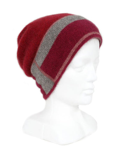 Possum Merino Accent Stripe Beanie [9892]