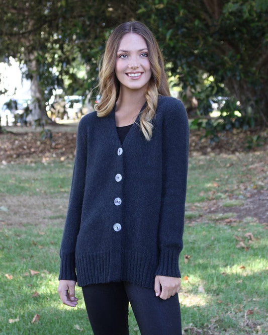 Alpaca Plain Cardigan [A073 - 2 colours]