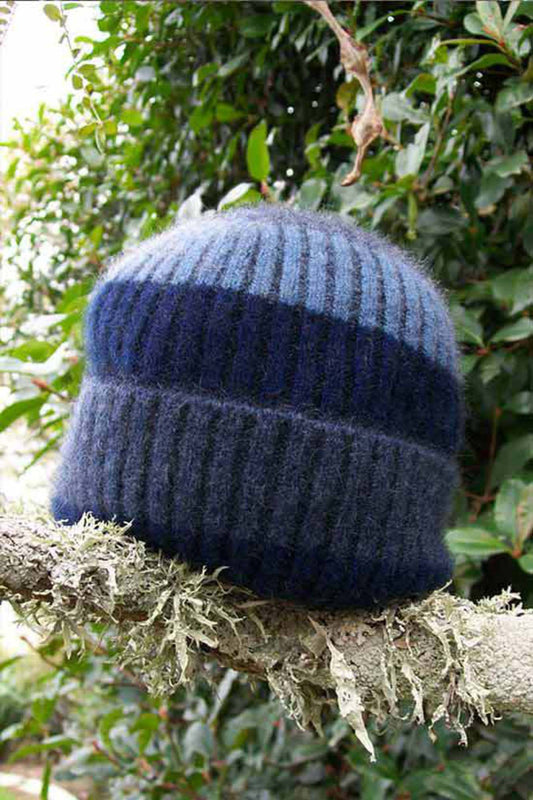 Merino & Possum Child’s Stripe Rib Beanie [CK615]