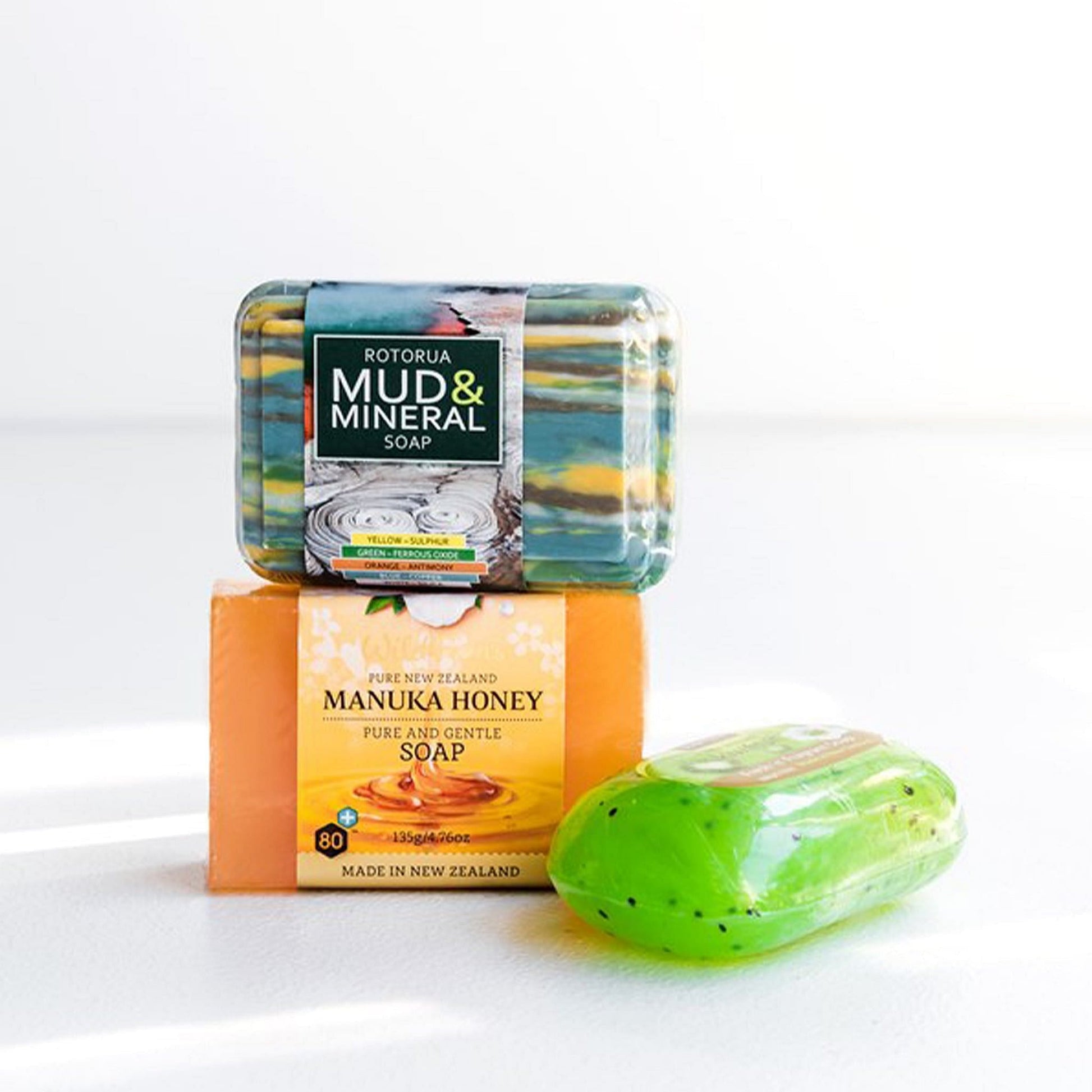 Soap 3 Pack - Mud n' Mineral, Honey, Kiwifruit | Healthfarm